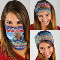 New Zealand Christmas Neck Gaiter Funny Jet Ride Kiwi Xmas - Polynesian Pride
