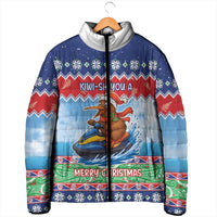 New Zealand Christmas Padded Jacket Funny Jet Ride Kiwi Xmas - Polynesian Pride