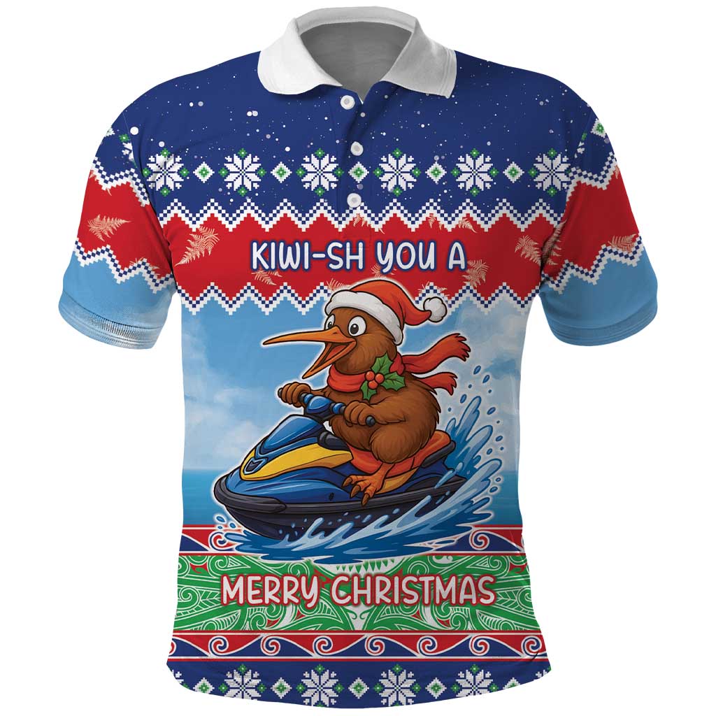 New Zealand Christmas Polo Shirt Funny Jet Ride Kiwi Xmas - Polynesian Pride
