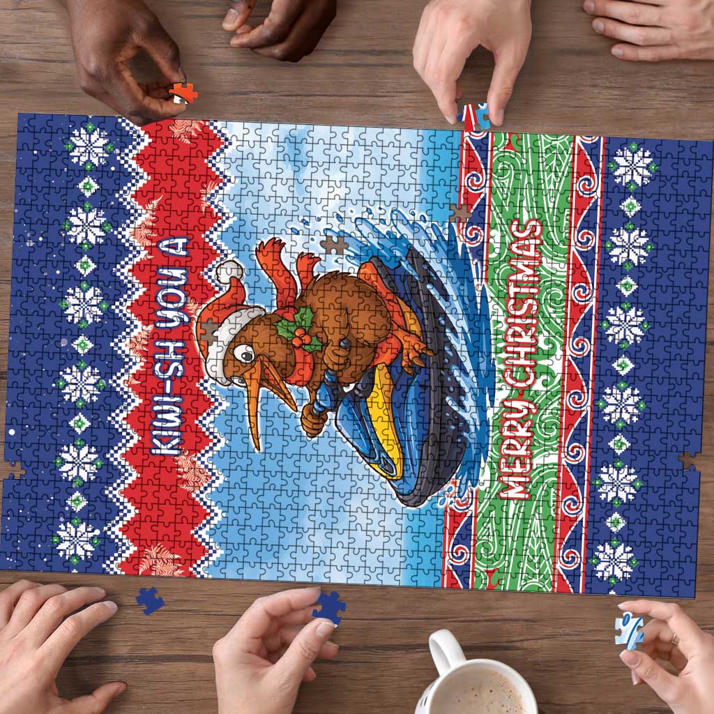 New Zealand Christmas Puzzle Funny Jet Ride Kiwi Xmas - Polynesian Pride