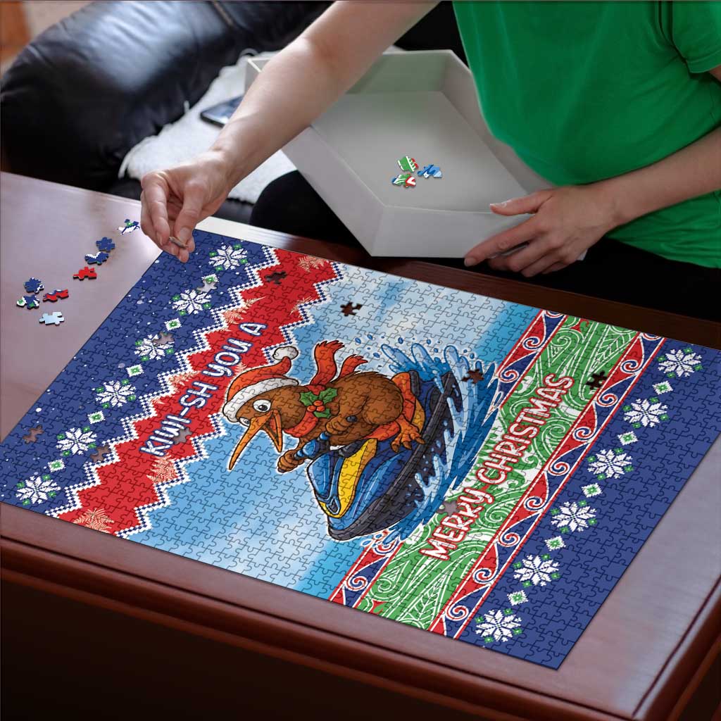New Zealand Christmas Puzzle Funny Jet Ride Kiwi Xmas - Polynesian Pride