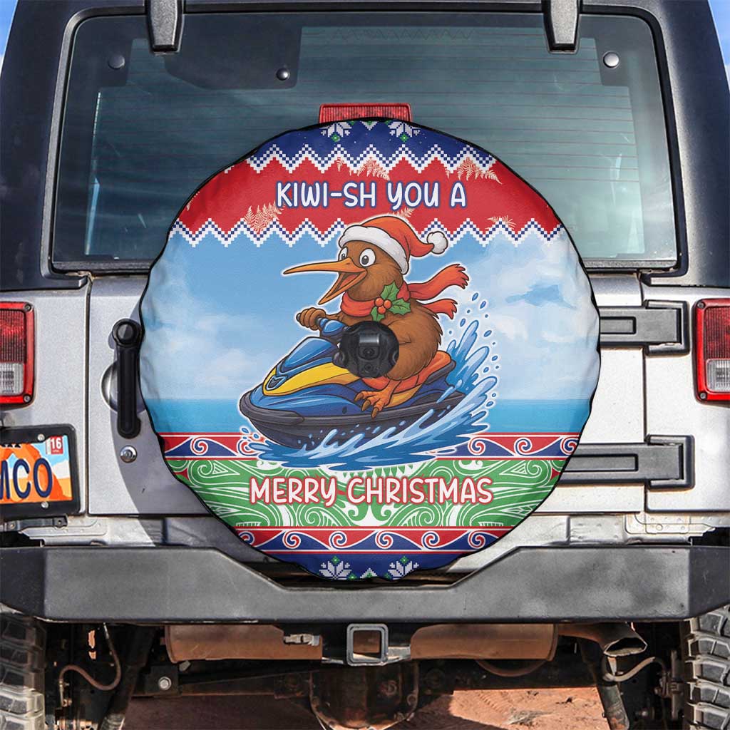 New Zealand Christmas Spare Tire Cover Funny Jet Ride Kiwi Xmas - Polynesian Pride