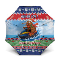 New Zealand Christmas Umbrella Funny Jet Ride Kiwi Xmas - Polynesian Pride