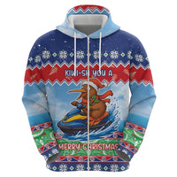 New Zealand Christmas Zip Hoodie Funny Jet Ride Kiwi Xmas - Polynesian Pride