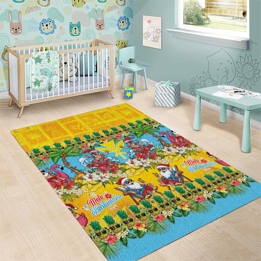 Hawaii Christmas Area Rug Mele Kalikimaka Tropical Vibes - Polynesian Pride