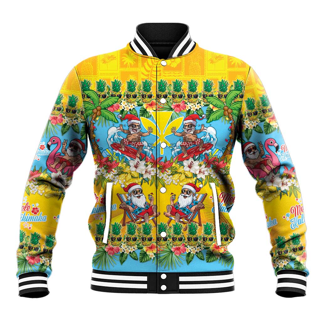 Hawaii Christmas Baseball Jacket Mele Kalikimaka Tropical Vibes - Polynesian Pride