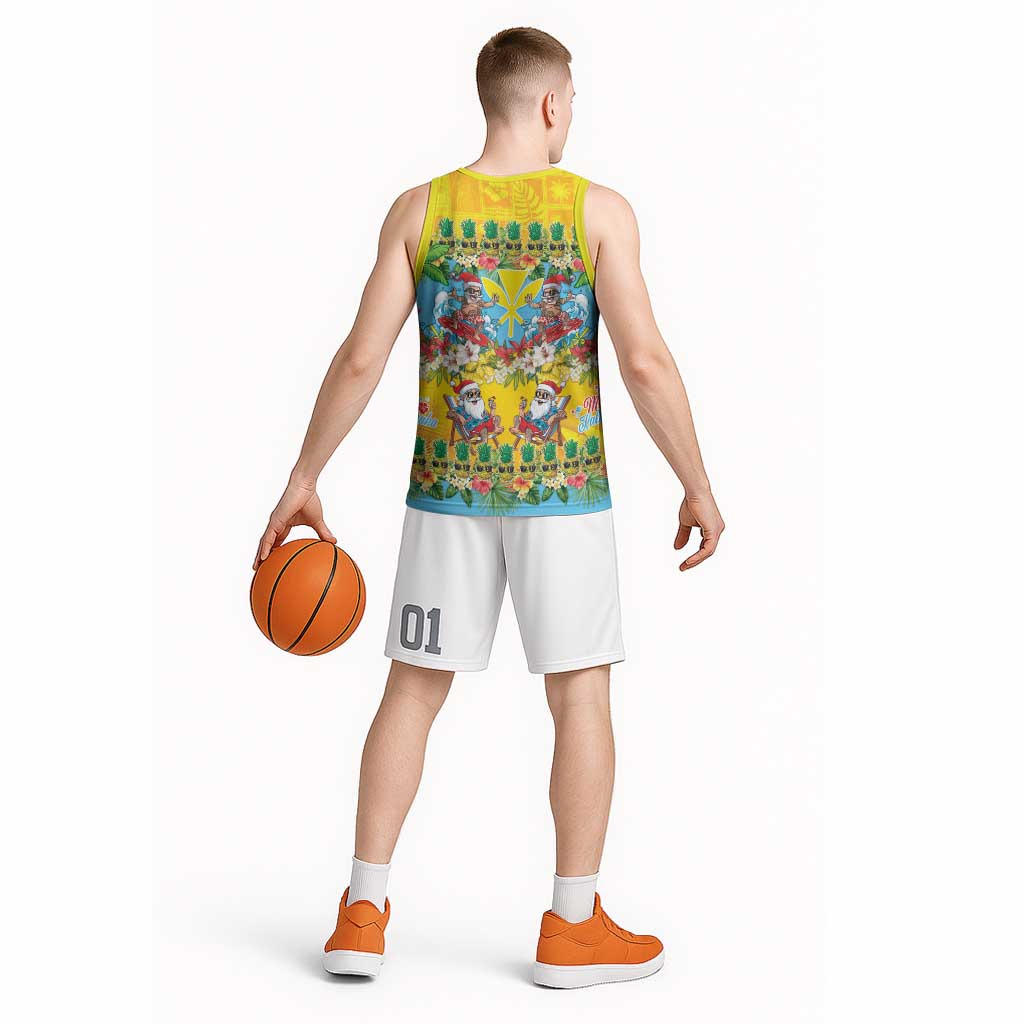 Hawaii Christmas Basketball Jersey Mele Kalikimaka Tropical Vibes - Polynesian Pride