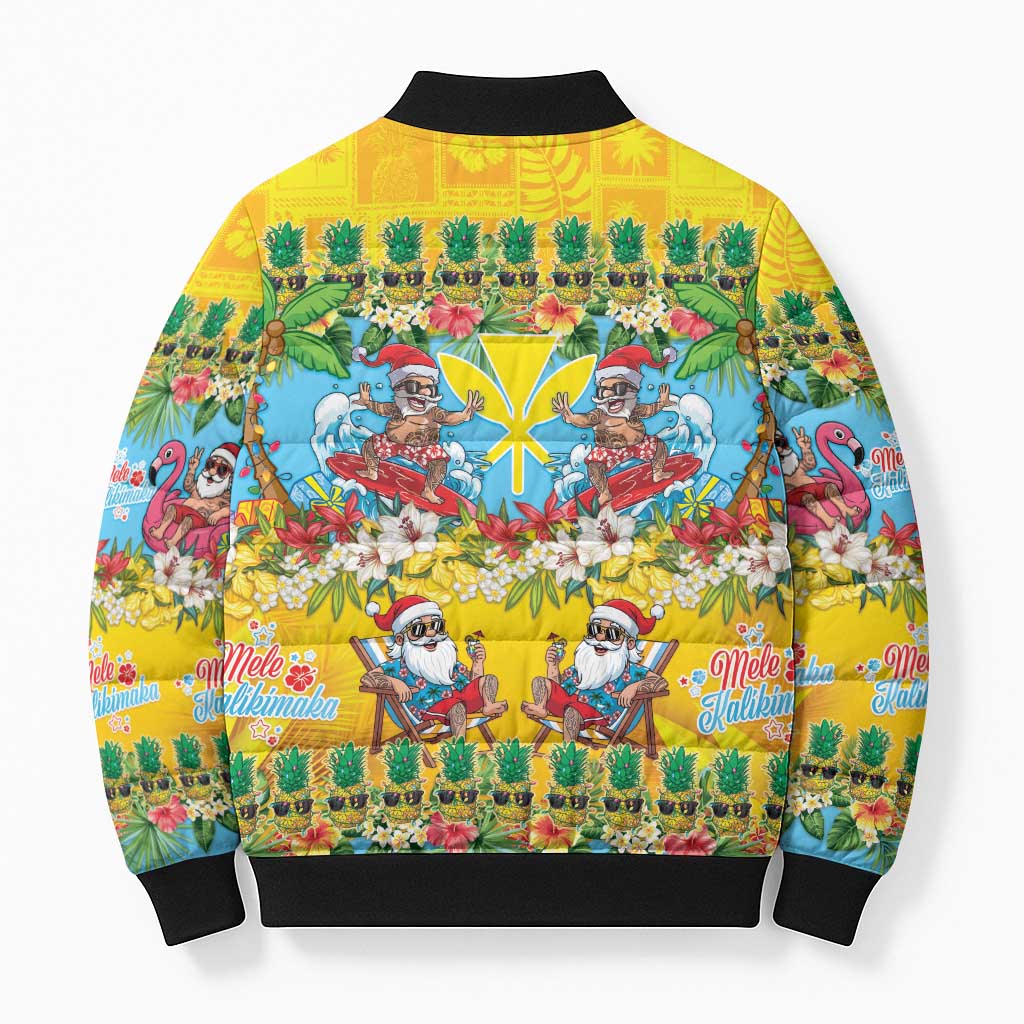 Hawaii Christmas Bomber Puffer Jacket Mele Kalikimaka Tropical Vibes - Polynesian Pride