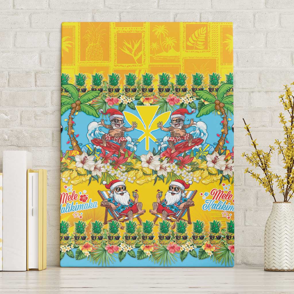 Hawaii Christmas Canvas Wall Art Mele Kalikimaka Tropical Vibes - Polynesian Pride