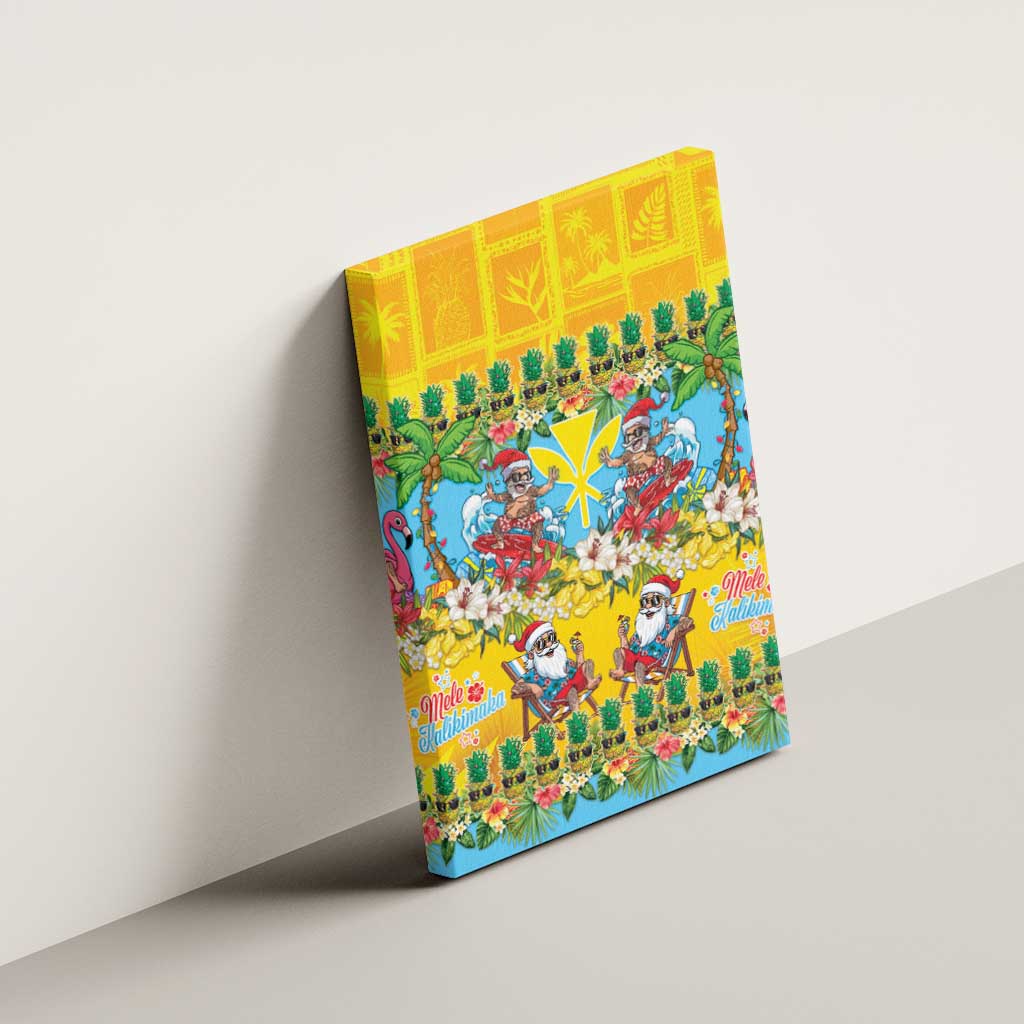 Hawaii Christmas Canvas Wall Art Mele Kalikimaka Tropical Vibes - Polynesian Pride