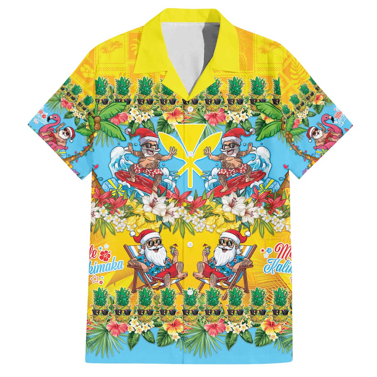 Hawaii Christmas Family Matching Off The Shoulder Long Sleeve Dress and Hawaiian Shirt Mele Kalikimaka Tropical Vibes - Polynesian Pride