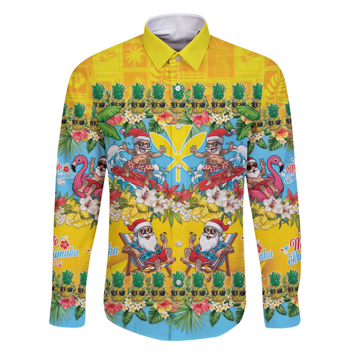 Hawaii Christmas Family Matching Off The Shoulder Long Sleeve Dress and Hawaiian Shirt Mele Kalikimaka Tropical Vibes - Polynesian Pride