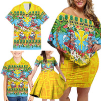 Hawaii Christmas Family Matching Off Shoulder Short Dress and Hawaiian Shirt Mele Kalikimaka Tropical Vibes - Polynesian Pride