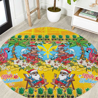 Hawaii Christmas Round Carpet Mele Kalikimaka Tropical Vibes - Polynesian Pride
