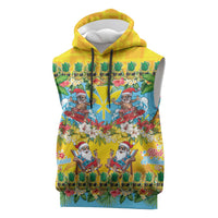 Hawaii Christmas Sleeveless Hoodie Mele Kalikimaka Tropical Vibes - Polynesian Pride