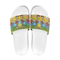 Hawaii Christmas Slide Sandals Mele Kalikimaka Tropical Vibes - Polynesian Pride