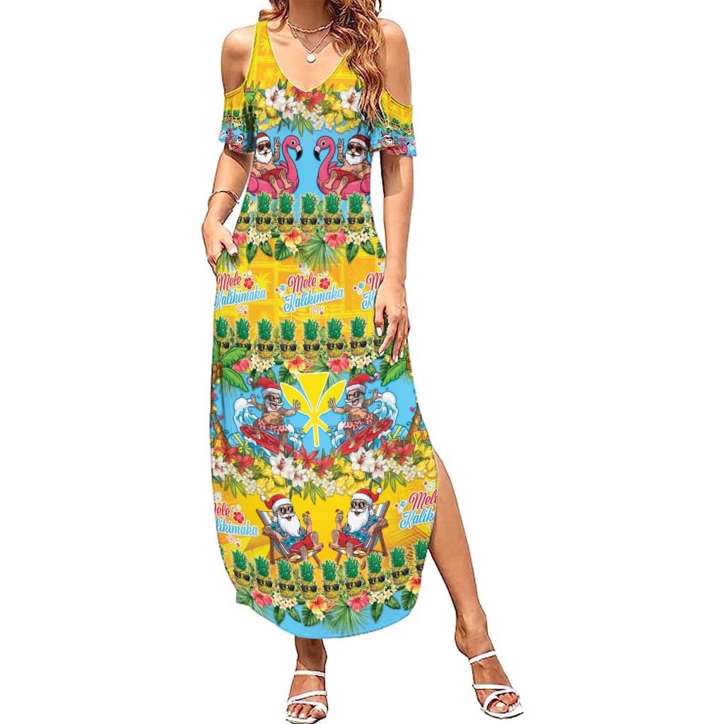 Hawaii Christmas Summer Maxi Dress Mele Kalikimaka Tropical Vibes - Polynesian Pride