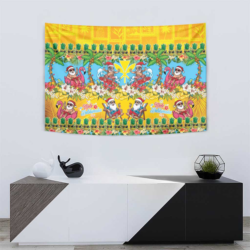 Hawaii Christmas Tapestry Mele Kalikimaka Tropical Vibes - Polynesian Pride