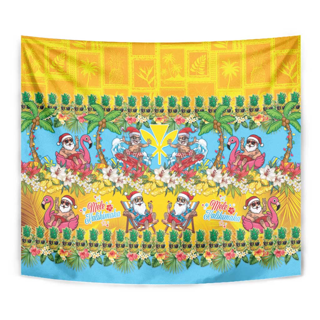 Hawaii Christmas Tapestry Mele Kalikimaka Tropical Vibes - Polynesian Pride