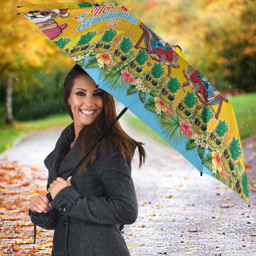 Hawaii Christmas Umbrella Mele Kalikimaka Tropical Vibes - Polynesian Pride