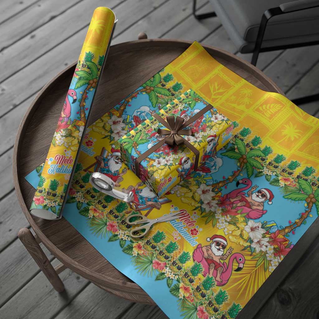 Hawaii Christmas Wrapping Paper Mele Kalikimaka Tropical Vibes - Polynesian Pride