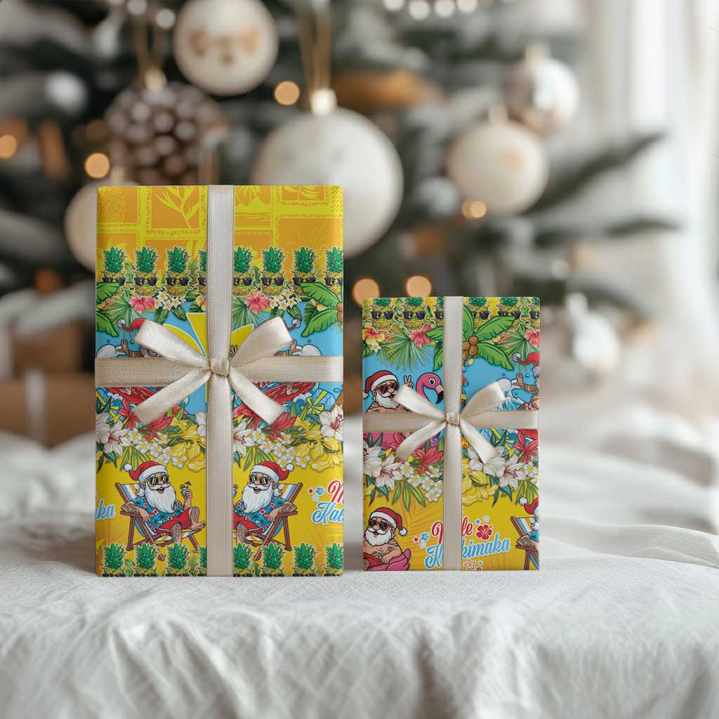 Hawaii Christmas Wrapping Paper Mele Kalikimaka Tropical Vibes - Polynesian Pride