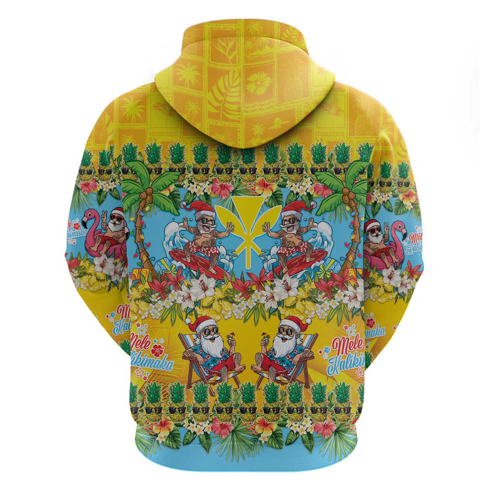 Hawaii Christmas Zip Hoodie Mele Kalikimaka Tropical Vibes - Polynesian Pride