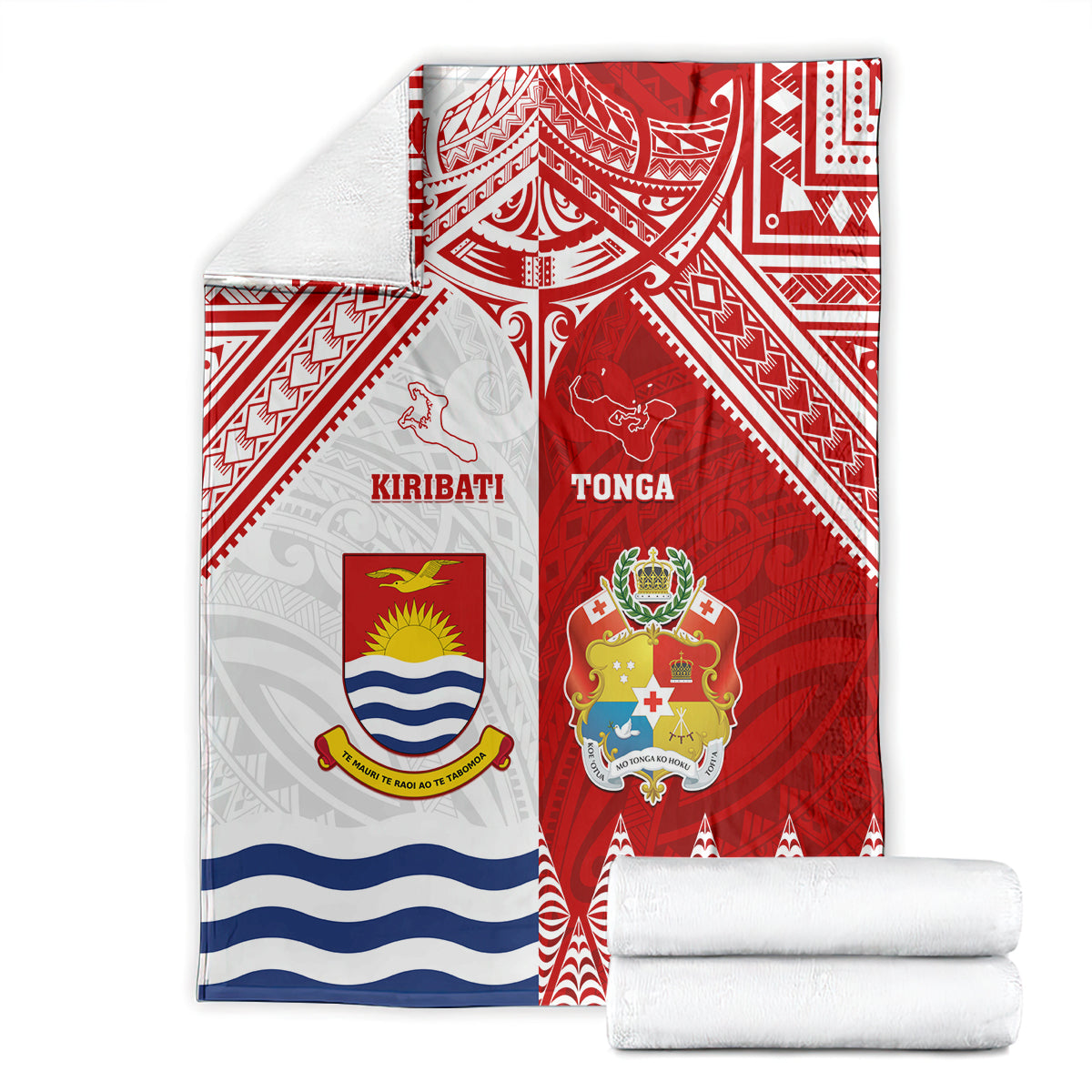 Tonga And Kiribati Blanket Coat Of Arms Polynesian Pattern LT05 - Polynesian Pride