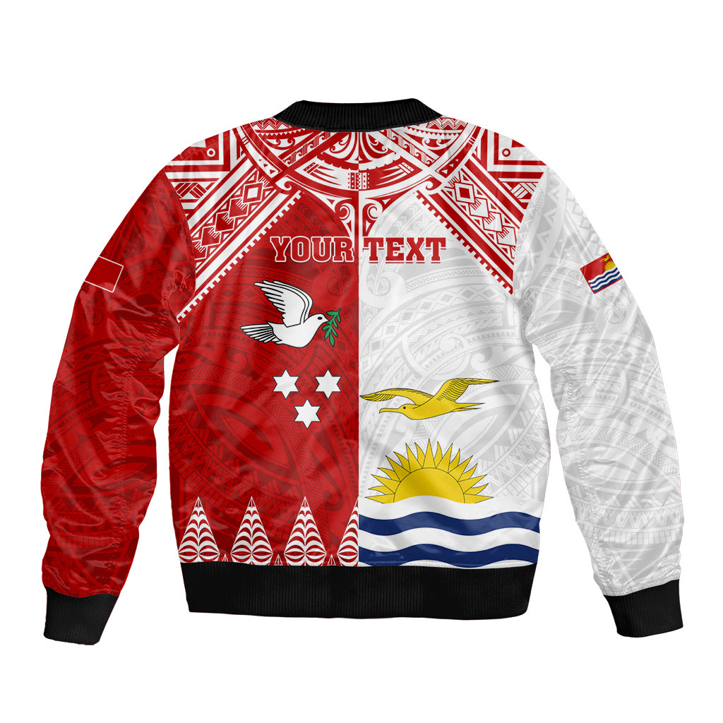 Personalised Tonga And Kiribati Bomber Jacket Coat Of Arms Polynesian Pattern LT05 - Polynesian Pride