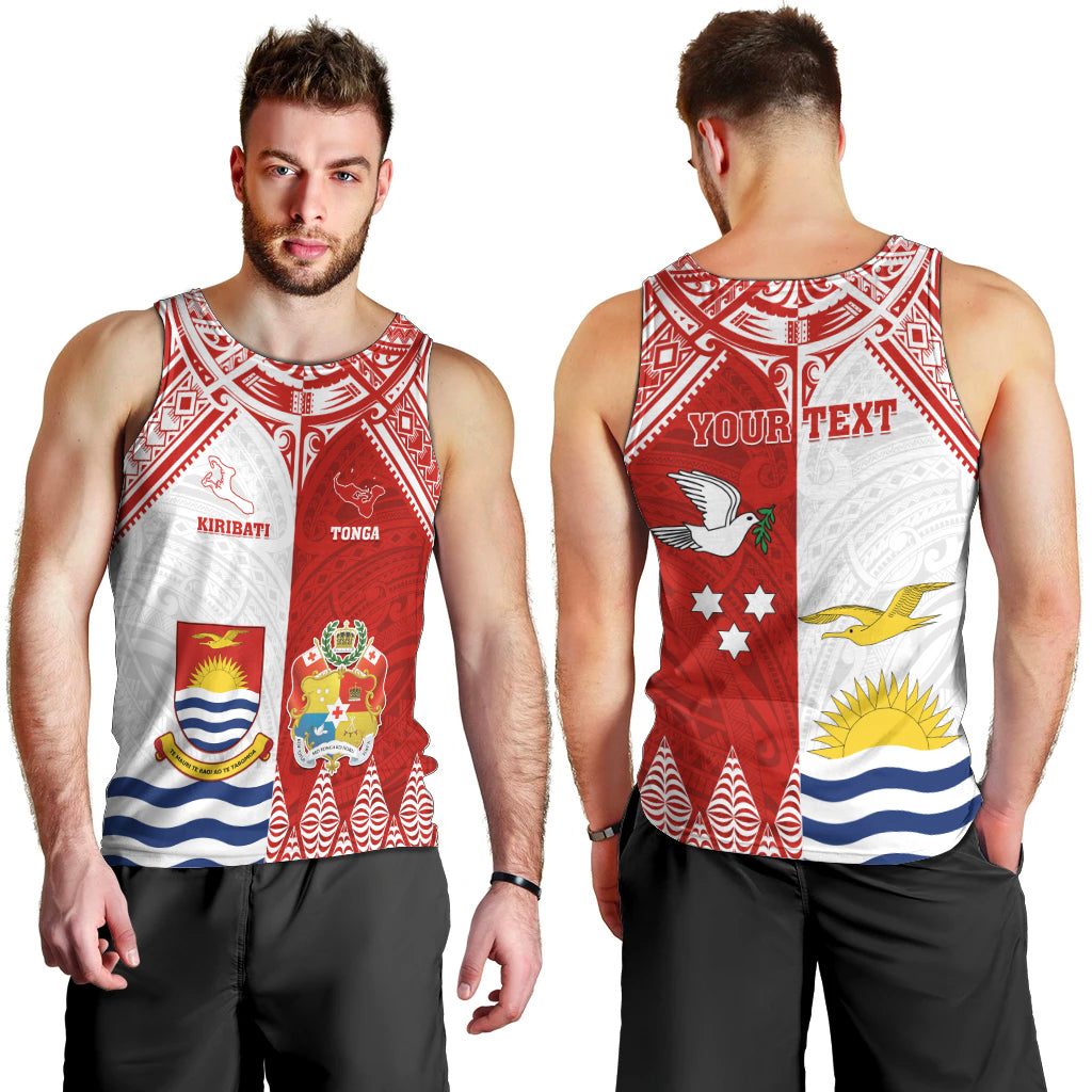 Personalised Tonga And Kiribati Men Tank Top Coat Of Arms Polynesian Pattern LT05 - Polynesian Pride