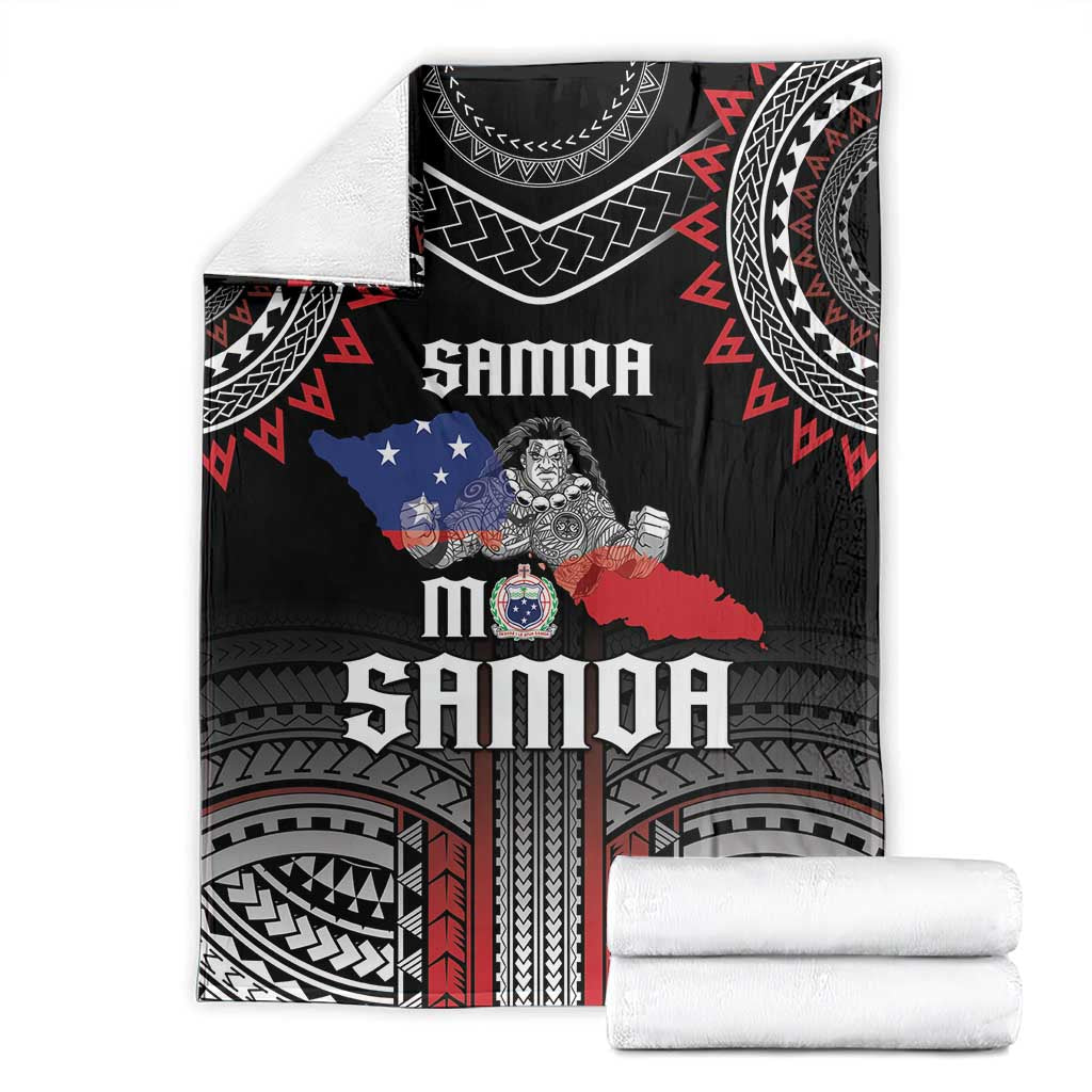 Samoa Black Saturday Blanket Samoan Warrior Tribal Pattern