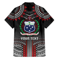 Personalised Samoa Black Saturday Family Matching Short Sleeve Bodycon Dress and Hawaiian Shirt Samoan Warrior Tribal Pattern