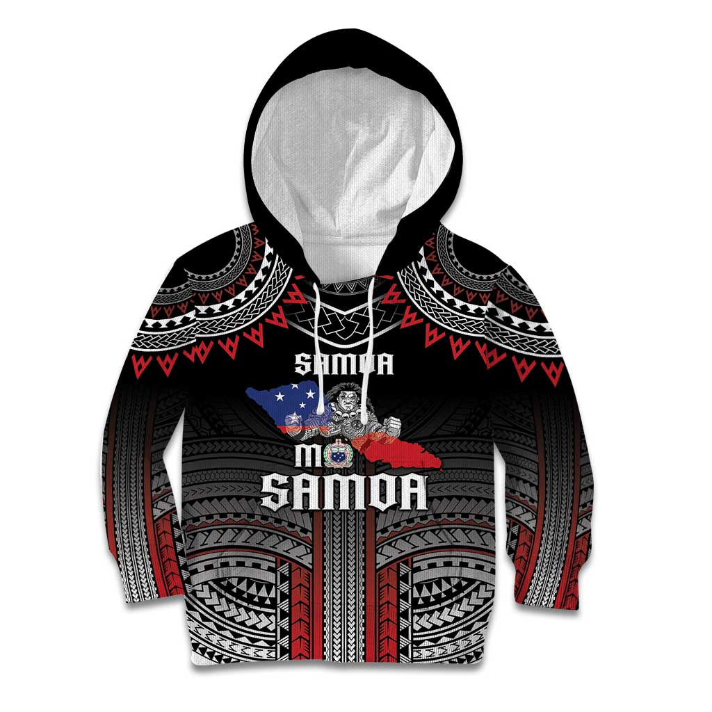 Personalised Samoa Black Saturday Kid Hoodie Samoan Warrior Tribal Pattern LT05 Hoodie Black - Polynesian Pride