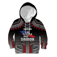 Personalised Samoa Black Saturday Kid Hoodie Samoan Warrior Tribal Pattern LT05 Hoodie Black - Polynesian Pride