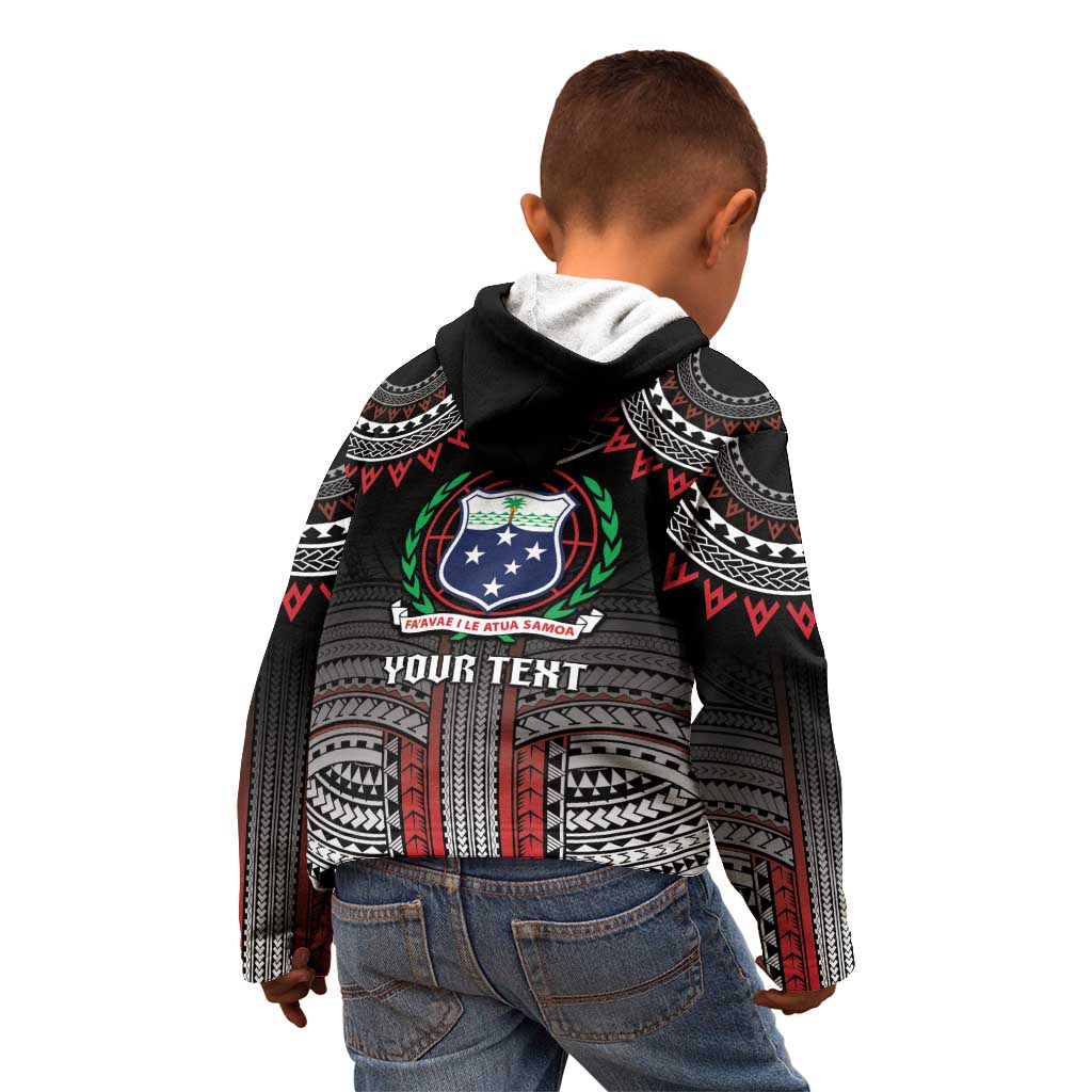 Personalised Samoa Black Saturday Kid Hoodie Samoan Warrior Tribal Pattern LT05 - Polynesian Pride