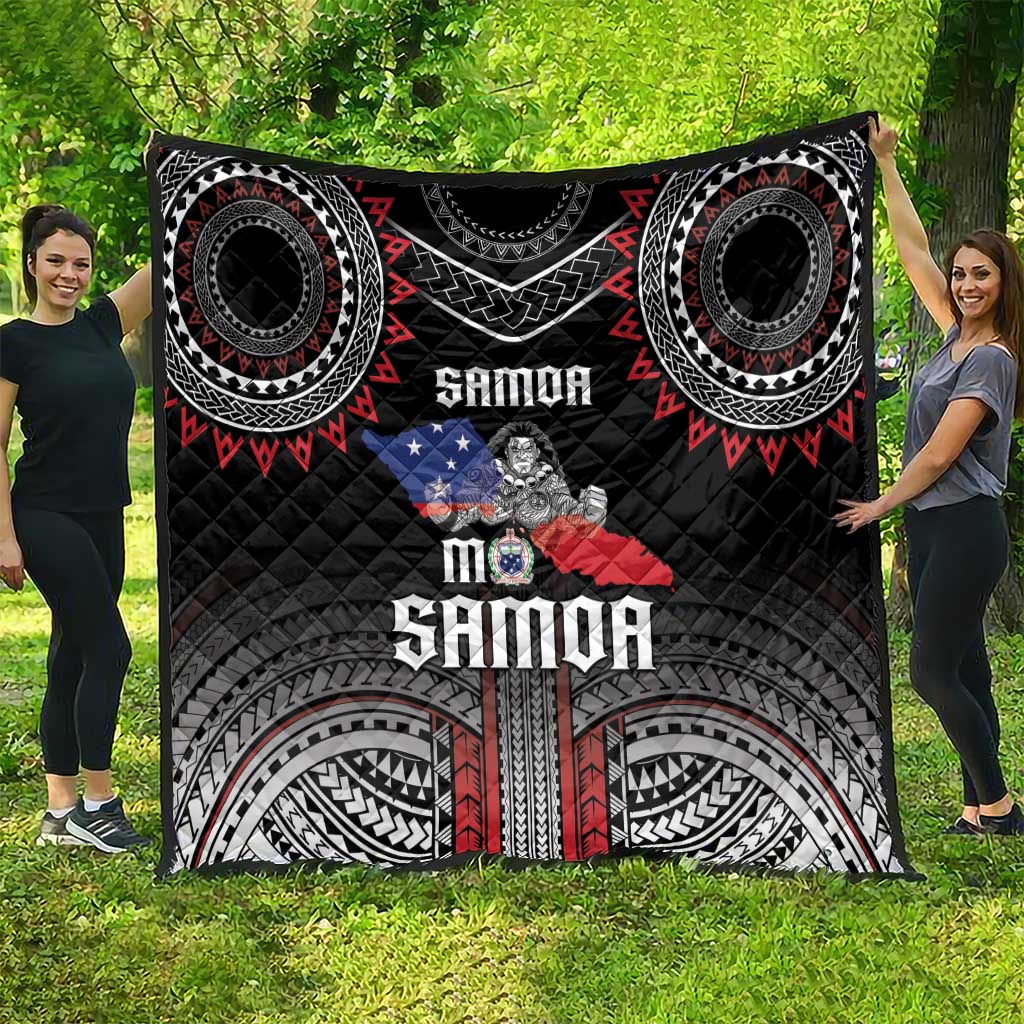 Samoa Black Saturday Quilt Samoan Warrior Tribal Pattern LT05 - Polynesian Pride