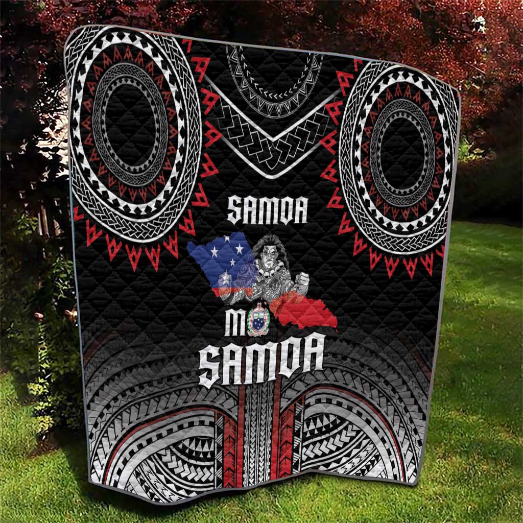 Samoa Black Saturday Quilt Samoan Warrior Tribal Pattern LT05 - Polynesian Pride
