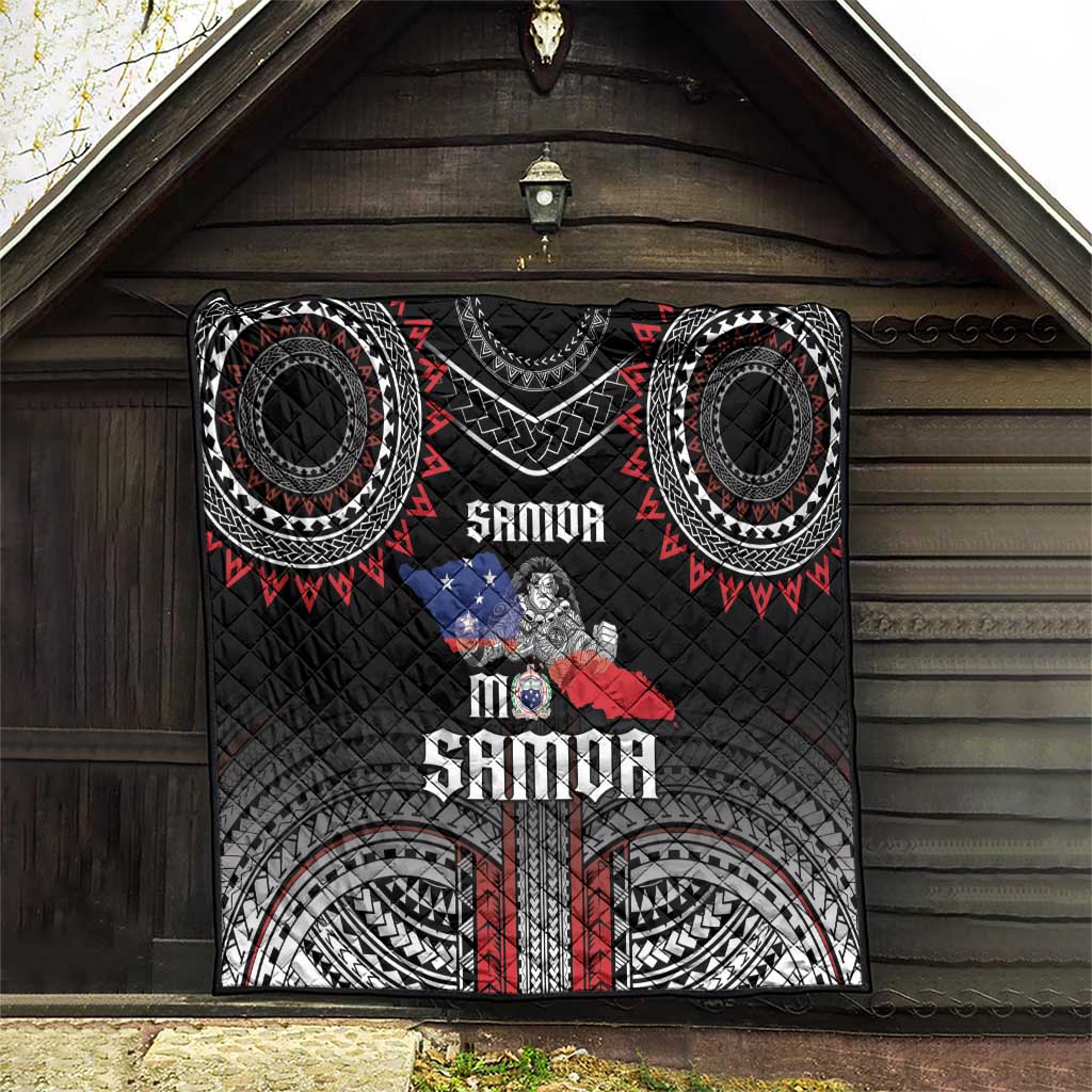Samoa Black Saturday Quilt Samoan Warrior Tribal Pattern LT05 - Polynesian Pride