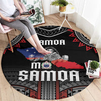 Samoa Black Saturday Round Carpet Samoan Warrior Tribal Pattern LT05 - Polynesian Pride