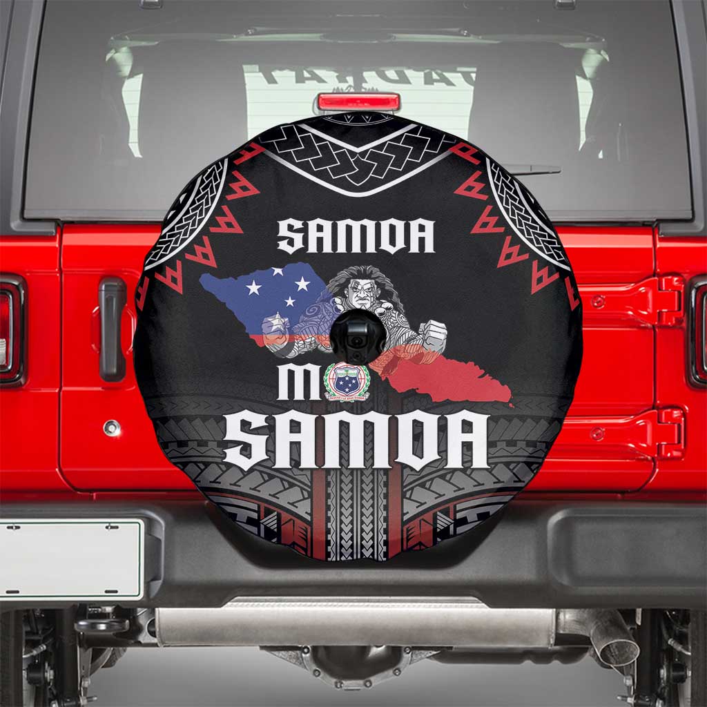Samoa Black Saturday Spare Tire Cover Samoan Warrior Tribal Pattern LT05 - Polynesian Pride