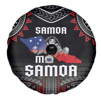 Samoa Black Saturday Spare Tire Cover Samoan Warrior Tribal Pattern LT05 - Polynesian Pride