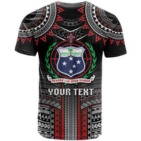 Personalised Samoa Black Saturday T Shirt Samoan Warrior Tribal Pattern