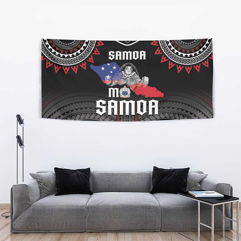 Samoa Black Saturday Tapestry Samoan Warrior Tribal Pattern LT05 - Polynesian Pride