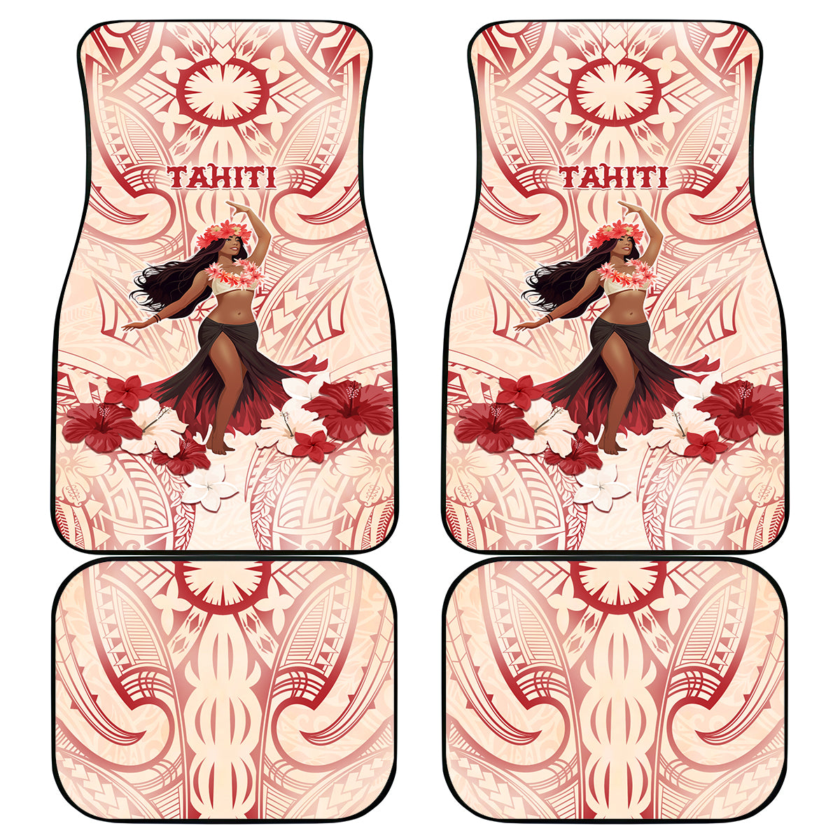 Tahiti Women's Day Car Mats With Polynesian Pattern