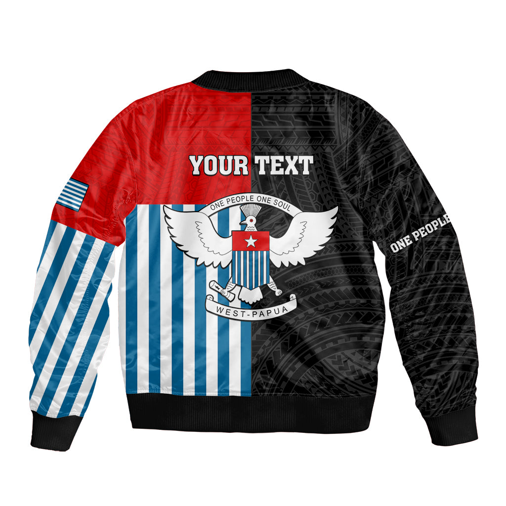 Personalised West Papua Bomber Jacket Polynesian Pattern With Coat Of Arms LT05 - Polynesian Pride