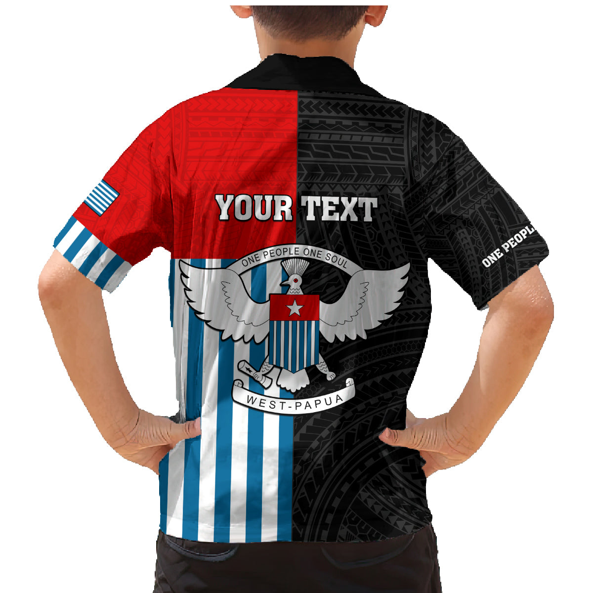 Personalised West Papua Family Matching Mermaid Dress and Hawaiian Shirt Polynesian Pattern With Coat Of Arms LT05 - Polynesian Pride