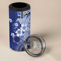 Samoa Siapo Pattern With Navy Hibiscus 4 in 1 Can Cooler Tumbler