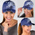 Samoa Siapo Pattern With Navy Hibiscus Classic Cap - Polynesian Pride