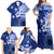 Samoa Siapo Pattern With Navy Hibiscus Family Matching Off Shoulder Maxi Dress and Hawaiian Shirt LT05 - Polynesian Pride