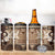 Samoa Siapo Pattern With Brown Hibiscus 4 in 1 Can Cooler Tumbler